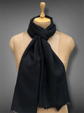 pashmina kashmiri black stole,  muffler close up
