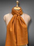pashmina kashmiri golden mustard stole,  muffler close up