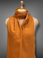 pashmina kashmiri golden mustard stole,  muffler close up 2