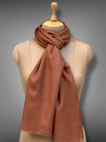 pashmina kashmiri mud brown stole,  muffler close up