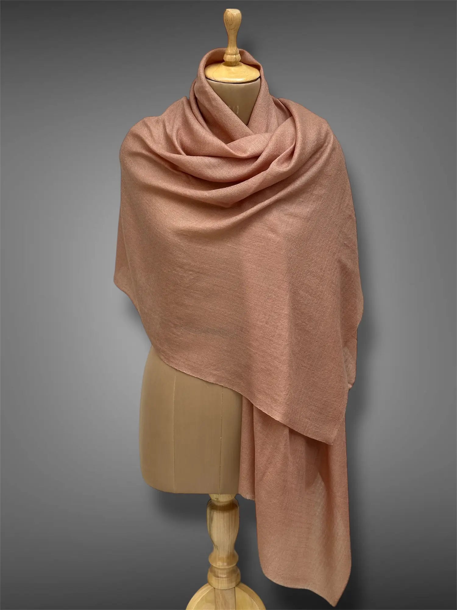pashmina kashmiri natural brown stole,  front full