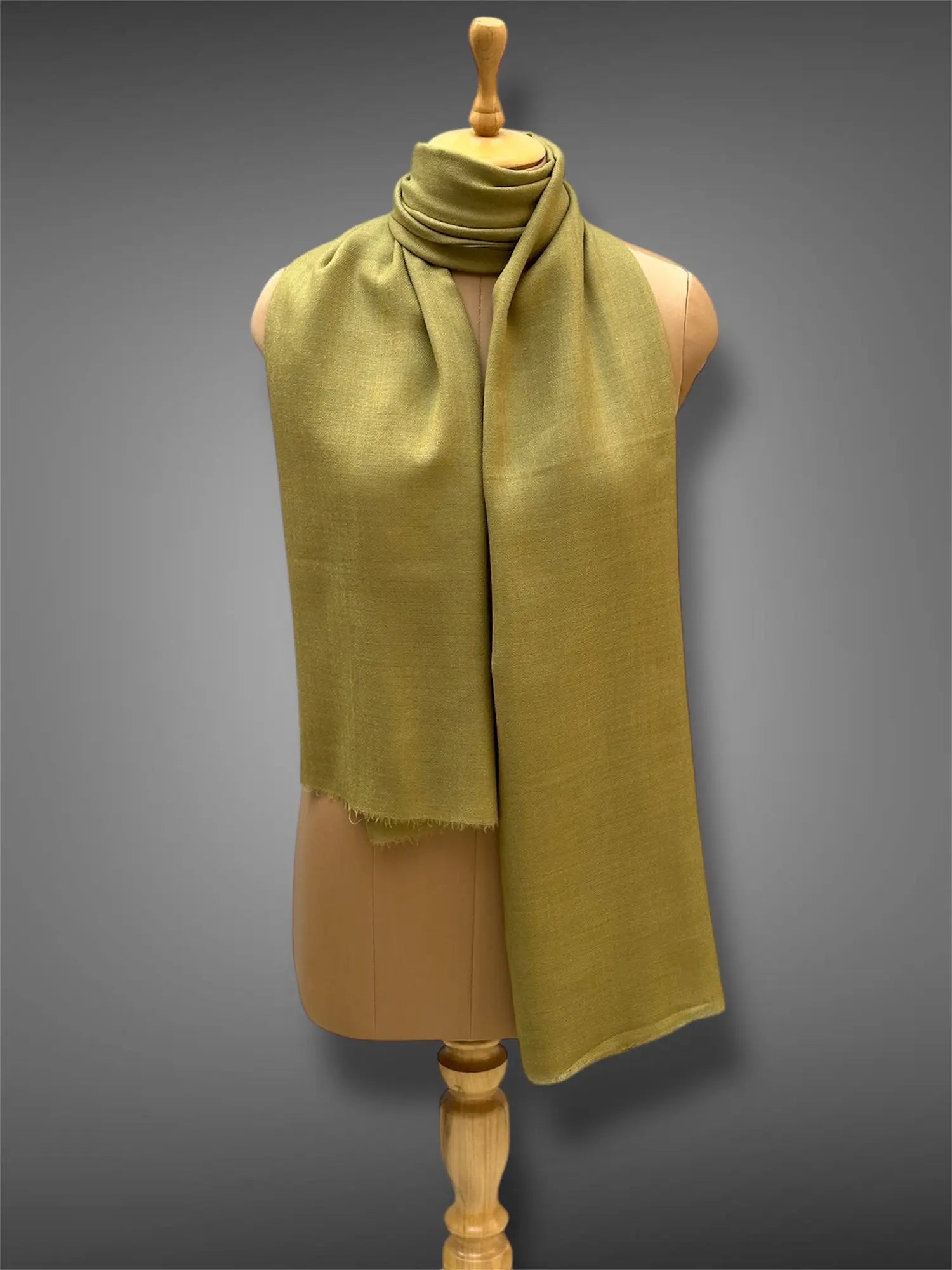 pashmina kashmiri olive green stole,  muffler full 2