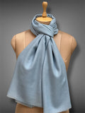 pashmina kashmiri slate blue stole,  muffler close up