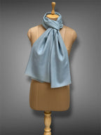 pashmina kashmiri slate blue stole,  muffler full