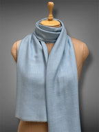 pashmina kashmiri slate blue stole,  muffler close up 2