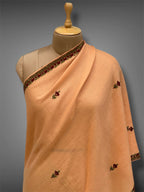 pashmina kashmiri soft apricot stole,  front close up