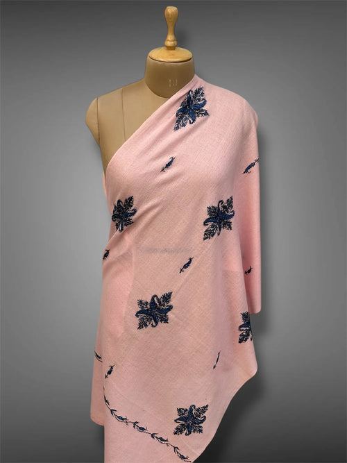 aksi pashmina kashmiri blush pink stole,  front full