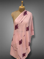 aksi pashmina kashmiri blush pink stole,  front full 2