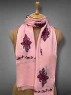 aksi pashmina kashmiri blush pink stole,  muffler close up 2
