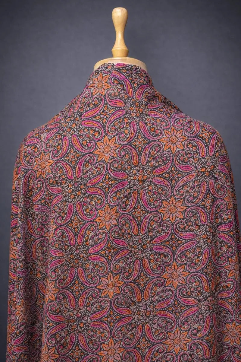 aksi Jama pashmina kashmiri ivory stole,  back full