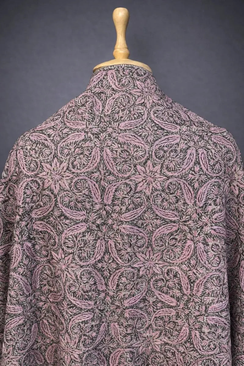 aksi Jama pashmina kashmiri ivory stole,  front full