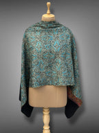 aksi Jama pashmina kashmiri black stole,  back full