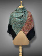 aksi Jama pashmina kashmiri black stole,  both side full