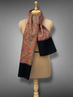 aksi Jama pashmina kashmiri black stole,  front full