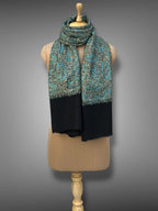 aksi Jama pashmina kashmiri black stole,  back full 2