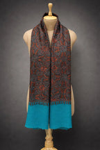 aksi Jama pashmina kashmiri blue stole,  back full