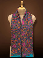 aksi Jama pashmina kashmiri blue stole,  front close up