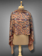 aksi Jama pashmina kashmiri brown stole,  front full