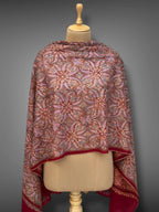 aksi Jama pashmina kashmiri maroon stole,  back full