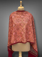 aksi Jama pashmina kashmiri maroon stole,  front full