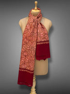 aksi Jama pashmina kashmiri maroon stole,  muffler front full 2