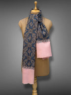 aksi Jama pashmina kashmiri natural white stole,  muffler back full