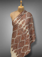 aksi Jama pashmina kashmiri off white stole,  back full 1