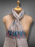 aksi pashmina kashmiri soft grey stole,  muffler full