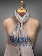 aksi pashmina kashmiri soft grey stole,  muffler full