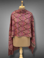 aksi Jama pashmina kashmiri wine brown stole,  back full