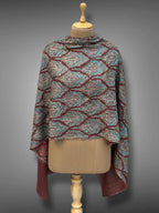 aksi Jama pashmina kashmiri wine brown stole,  front full
