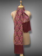 aksi Jama pashmina kashmiri wine brown stole,  muffler back full
