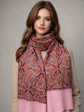 aksi pashmina kashmiri royal pink stole,  muffler model pose