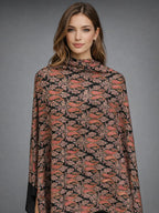 aksi pashmina kashmiri black shawl,  front model pose