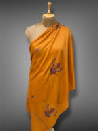 aksi pashmina kashmiri deep mustard stole,  front full
