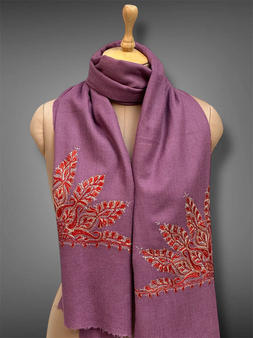 aksi pashmina kashmiri fade purple stole,  muffler close up 2
