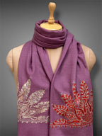 aksi pashmina kashmiri fade purple stole,  muffler close up 3