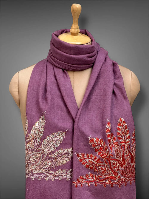 aksi pashmina kashmiri fade purple stole,  muffler close up 3