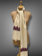 aksi pashmina kashmiri ivory stole,  muffler full 2