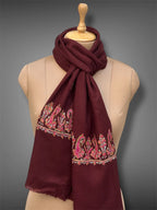 aksi pashmina kashmiri maroon stole,  muffler close up 2