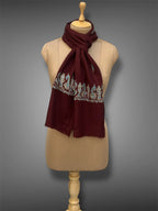 aksi pashmina kashmiri maroon stole,  muffler full