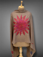 aksi pashmina kashmiri mud brown stole,  front full