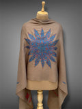 aksi pashmina kashmiri mud brown stole,  front full 2