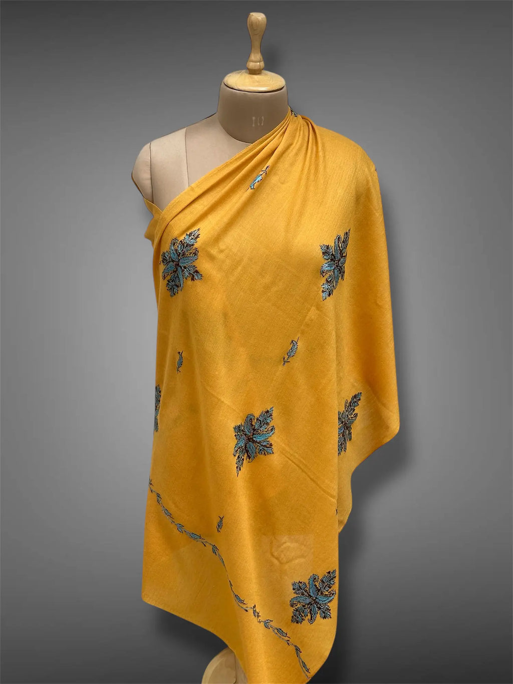 aksi pashmina kashmiri golden mustard stole,  front full