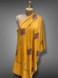 aksi pashmina kashmiri golden mustard stole,  front full 2