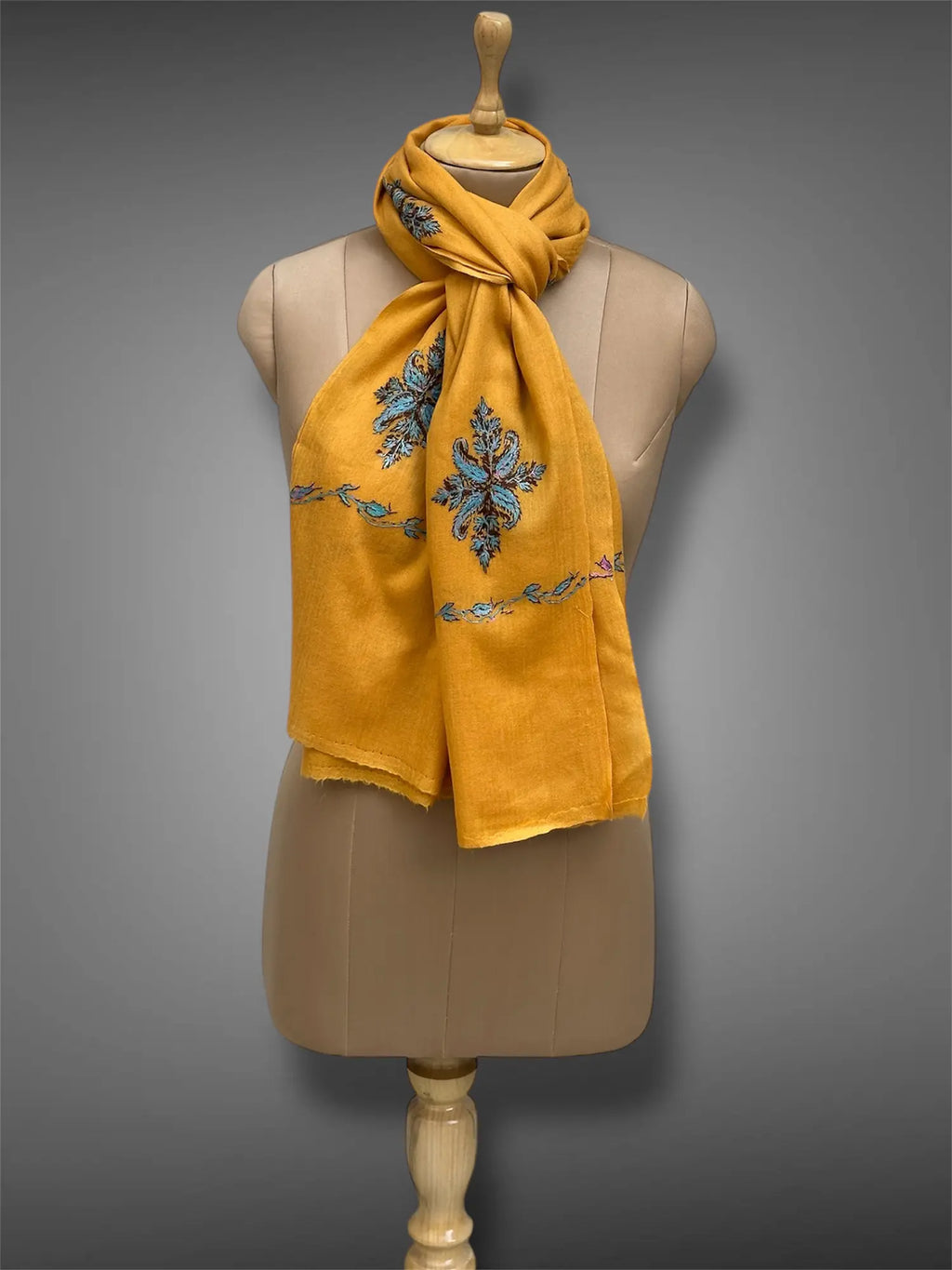 aksi pashmina kashmiri golden mustard stole,  muffler full