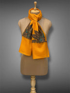 aksi pashmina kashmiri rich yellow stole,  muffler full