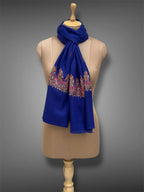 aksi pashmina kashmiri royal blue stole,  muffler full