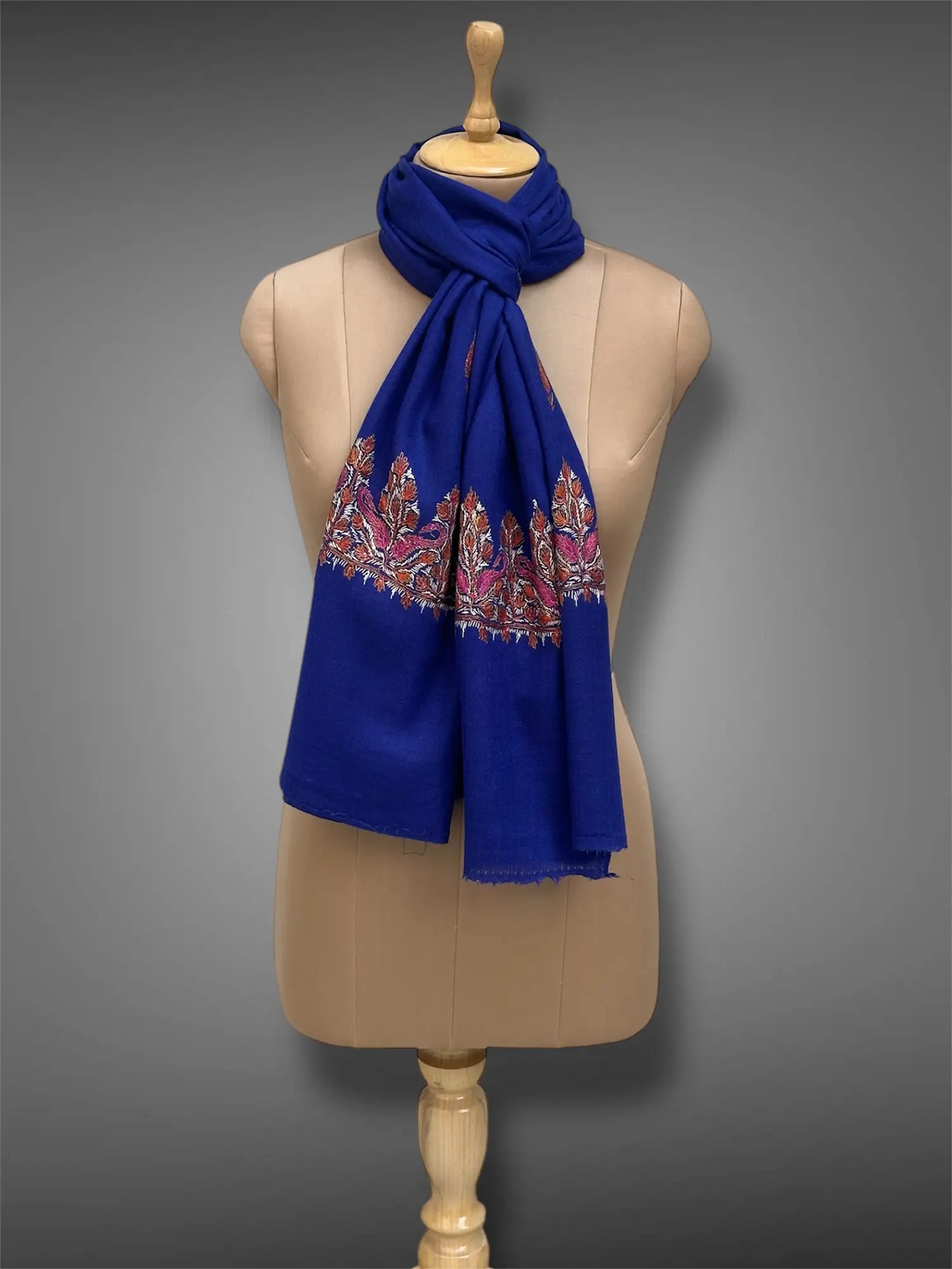 aksi pashmina kashmiri royal blue stole,  muffler full