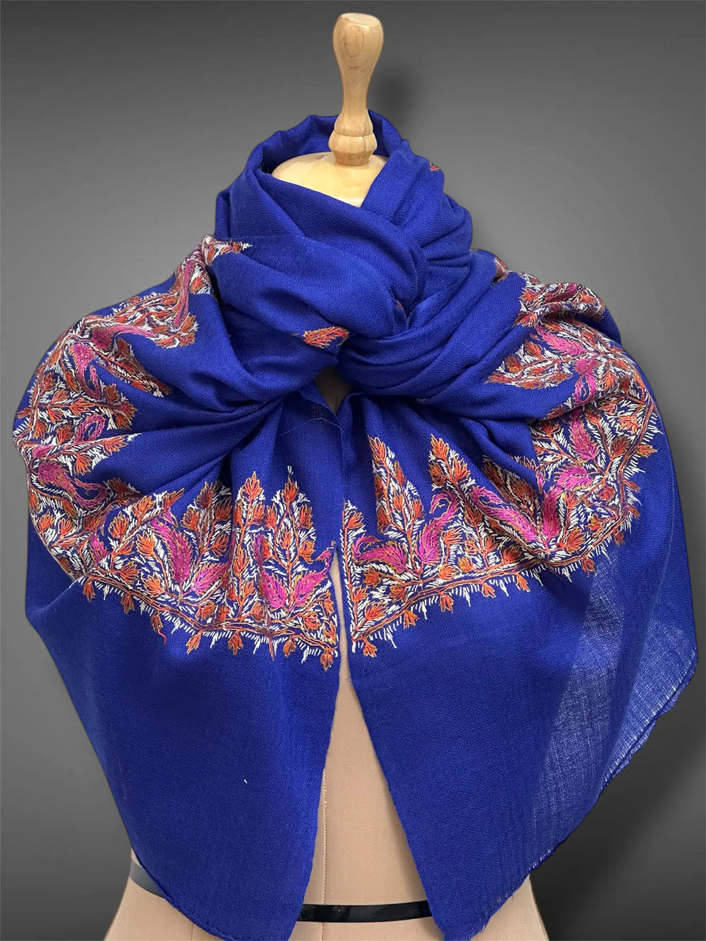 aksi pashmina kashmiri royal blue stole,  wrap